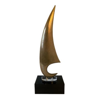 1970s Maxime Delo for Pragos of Italy Abstract Bronze Sculpture For Sale