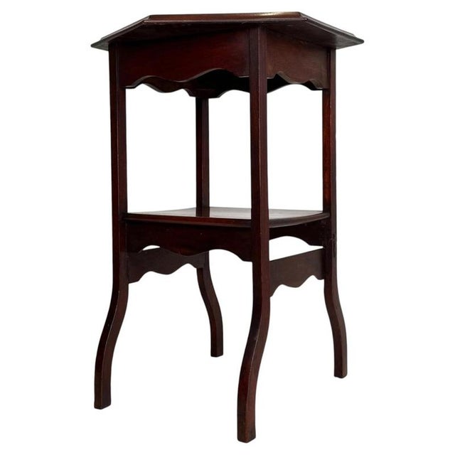 Antique English Edwardian Mahogany Side Table, 1890s For Sale - Image 12 of 12