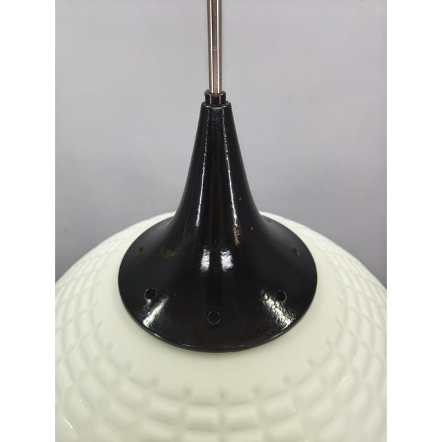 Adjustable Czech Pendant Light in Opaline Glass, 1970s For Sale - Image 6 of 12