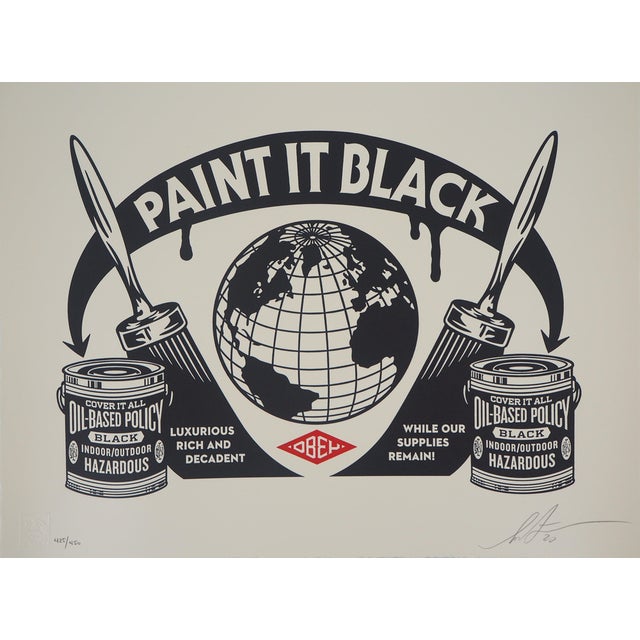 Shepard Fairey, Paint it Black, Lithograph For Sale
