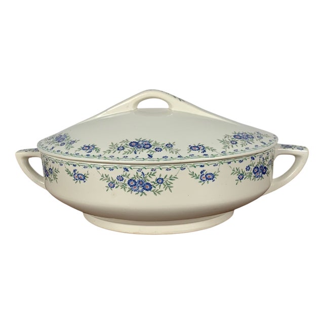 Small Marguerite Soup Tureen or Vegetable Dish from Sarreguemines U&C For Sale