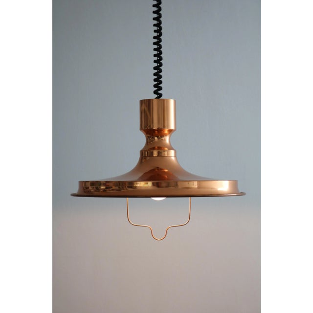 1960s Large Danish Copper Ship Lamp Pendant Light by Vitrika, 1960s For Sale - Image 5 of 9