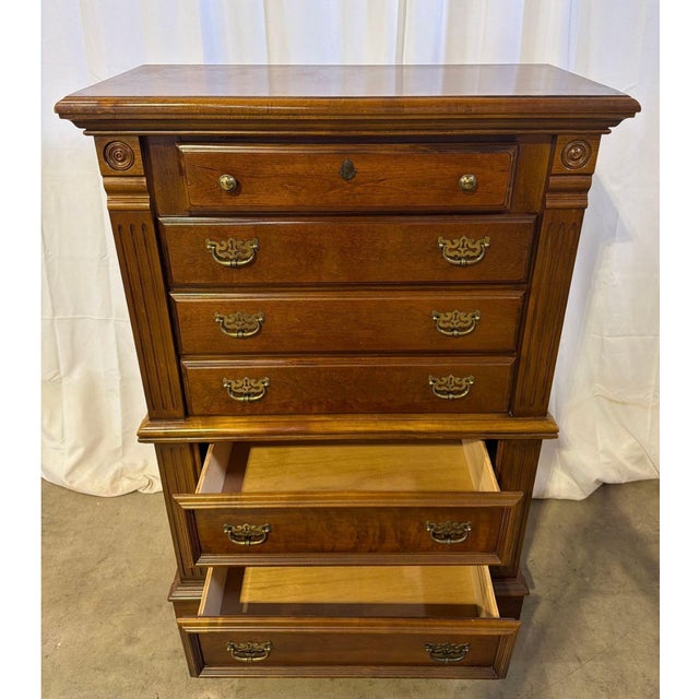 Vintage Alexander Julian Home Colours Traditional 6 Drawer Oak Chest of Drawers For Sale - Image 4 of 8