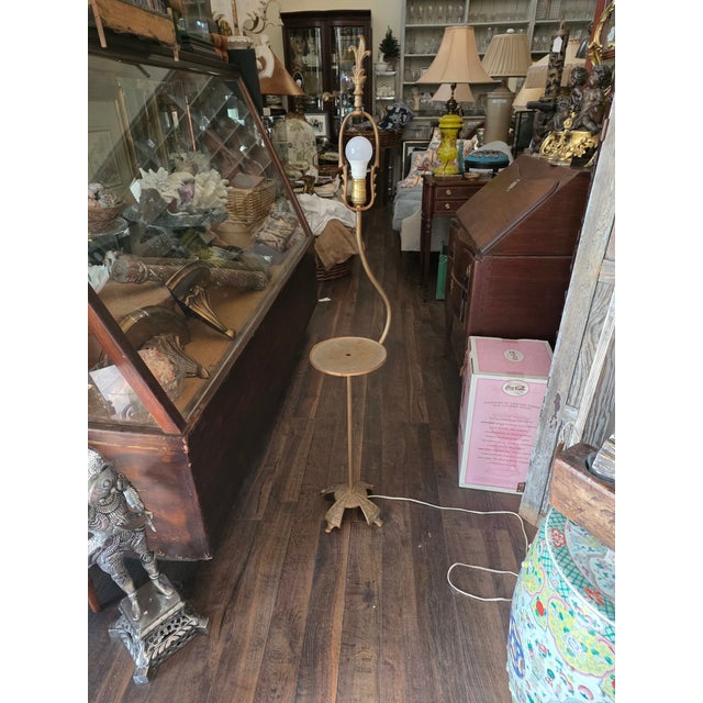 Art Deco Art Deco Floor Lamp With Round Table Surface For Sale - Image 3 of 11