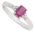 Modernist Octagon 0.69 Ct Natural Ruby Ring With Diamond Trinity Cluster in Solid Silver Size 7.5 For Sale