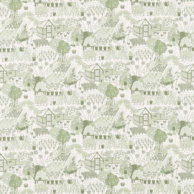 Sanderson The Allotment Fabric in Fennel - a Sample For Sale