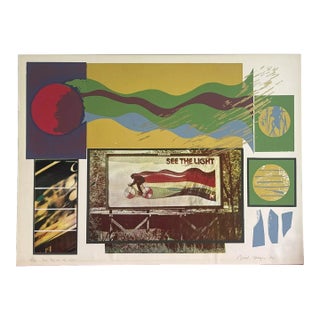 Bill Meyer Australia 1977 Fine Art Print “And God Saw the Light” 15/35 Bicycle For Sale