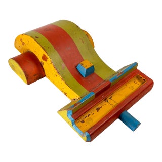 20th Century Colorful Walnut Wood Industrial Mold Wall Sculpture For Sale