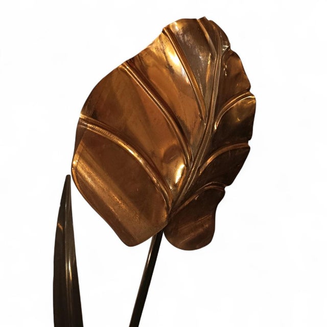 Art Deco Floor Lamp with Golden Leaves For Sale - Image 4 of 10