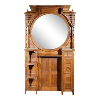 19th Century Barber Shop Unit with Mirror For Sale