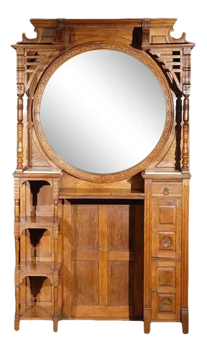 19th Century Barber Shop Unit with Mirror