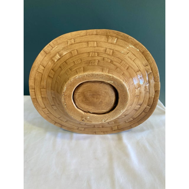 1950’s Hand Painted Ceramic Basket For Sale In Oklahoma City - Image 6 of 7