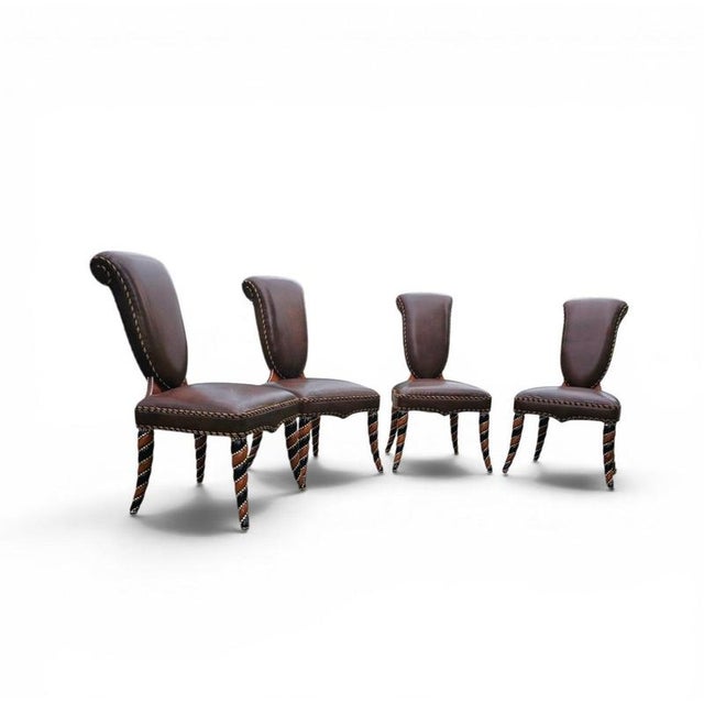 Vintage Leather Chairs, 1980s, Set of 4 For Sale - Image 13 of 16