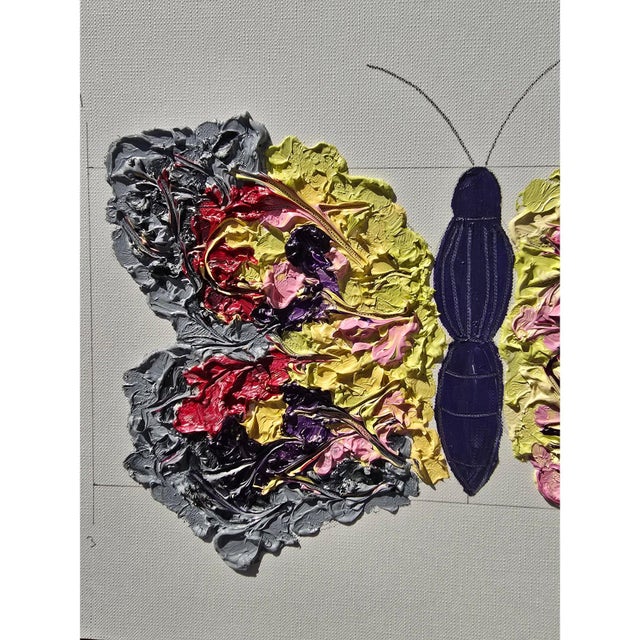 Contemporary Original Butterfly Oil Paintings by Diane Grant, Unframed For Sale - Image 3 of 5
