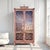 Vintage Tomlinson china cabinet features a beautiful architectural pagoda top with greek key details, geometric fretwork...