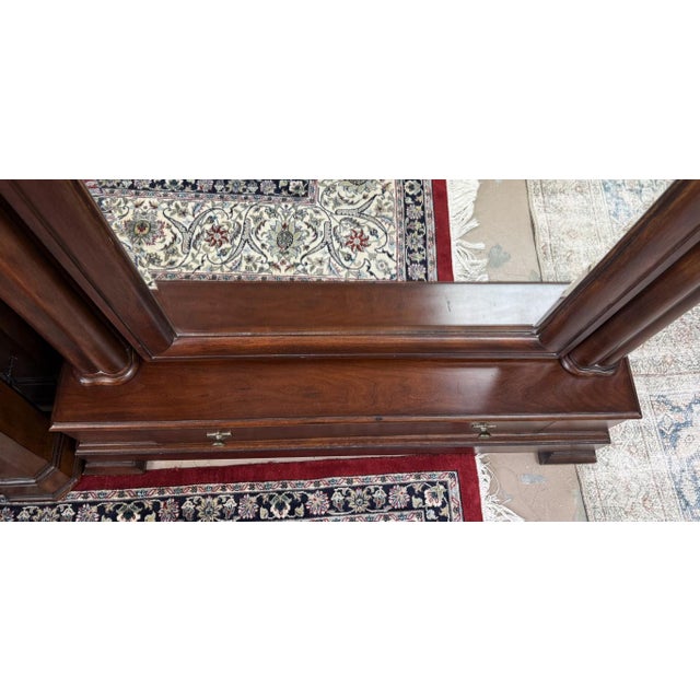 Brown Bassett Furniture Floor Mirror With Drawer For Sale - Image 8 of 16