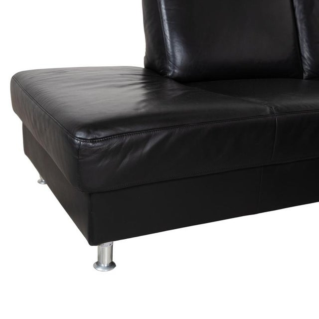 Animal Skin Florence Corner Sofa in Black Leather by Ewald Schillig For Sale - Image 7 of 15