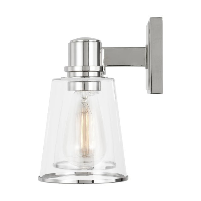 Chapman & Myers by Visual Comfort Studio Alessa 2-Light Bath Vanity Sconce in Polished Nickel For Sale In Greenville, SC - Image 6 of 10