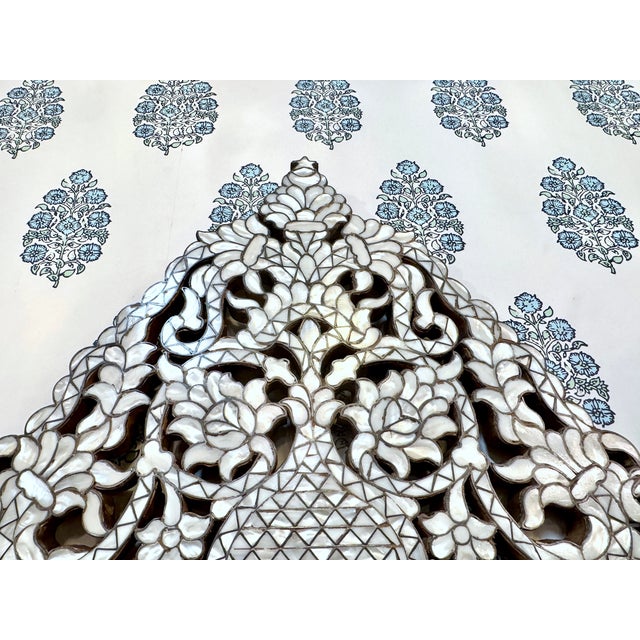 Wood Vintage Levante White Mother of Pearl Inlaid Mirror For Sale - Image 7 of 7