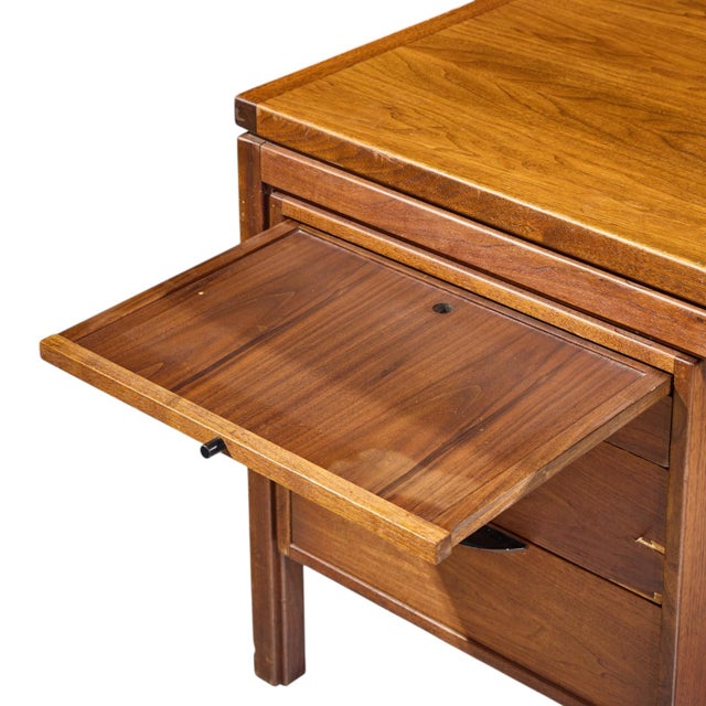 Jens Risom Mid Century Walnut Executive Desk For Sale In Chicago - Image 6 of 12