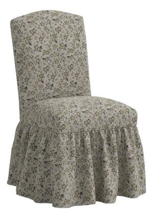 Stoffer Home x Cloth & Company Thelma Ruffle Camel Back Dining Chair in Dogwood Floral Flint