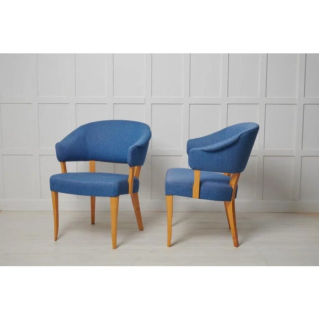 Set of Modern Scandinavian Lata Greven Chairs attributed to Carl Malmsten from O.H. Sjögren For Sale - Image 3 of 10