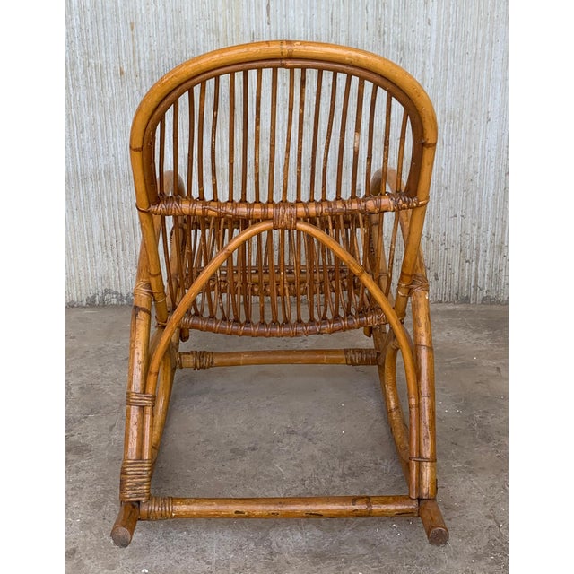 Midcentury Bamboo Rocking Chairs in the Style of Franco Albini, Italy For Sale - Image 6 of 16