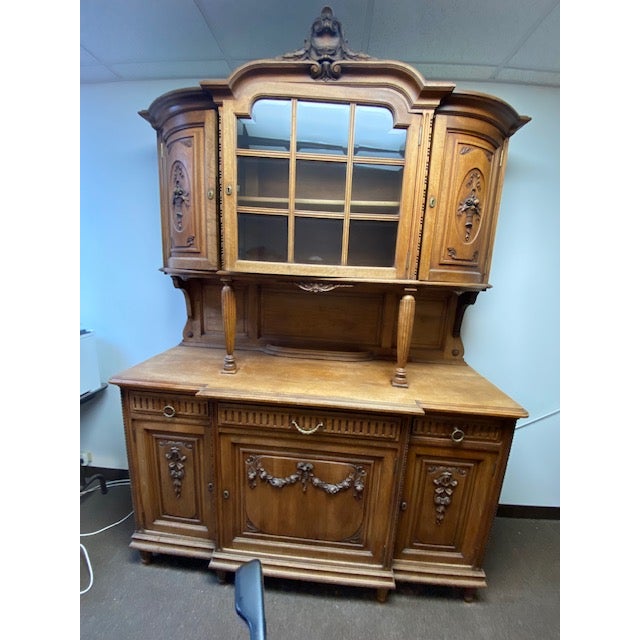 Wood Antique Louis XVIII French Oak Buffet Sideboard For Sale - Image 7 of 7