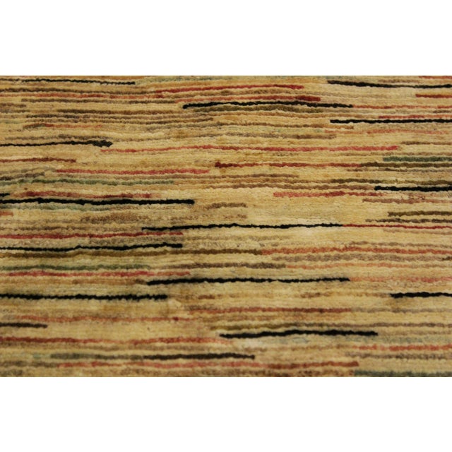 1990s Bohemian Gabbeh Tan/Black Wool Rug - 4'0'' X 5'9'' For Sale - Image 5 of 10