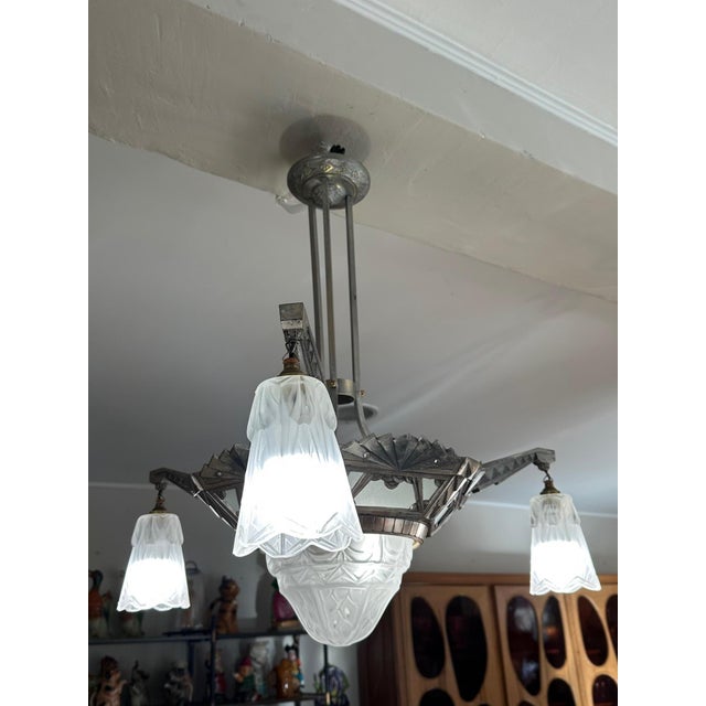 Art Deco Chandelier, 1930 For Sale - Image 14 of 14