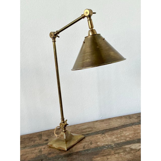 Vintage Boho Burnished Brass Lamp For Sale In West Palm - Image 6 of 10