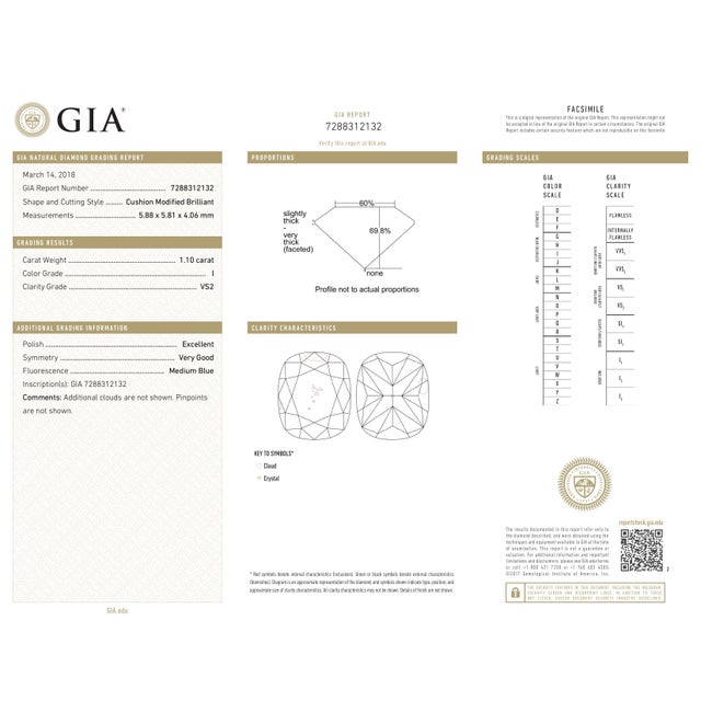 1.10 Ct Gia Certified Diamond Ring Size 5 For Sale - Image 10 of 10
