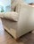 Late 20th Century Vintage Stickley Fine Upholstery Club Arm Chair in Neutral Striped Fabric For Sale - Image 5 of 14