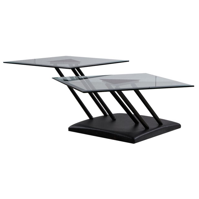 Italian Glass Coffee Table from Bellato, 1980s For Sale