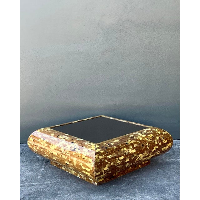 Mid-Century Modern Vintage Tessellated Horn Coffee Table For Sale - Image 3 of 12