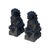 20" Chinese Pair Black Gray Stone Fengshui Foo Dog Lion Statues For Sale In San Francisco - Image 6 of 13