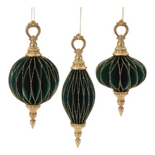 Glittered Folded Paper Ornaments (Set of 6) For Sale