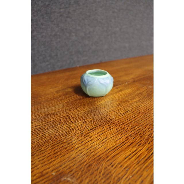 Early 20th Century Van Briggle Floral Vase, Blue Green Matte Glaze, Arts & Crafts For Sale - Image 5 of 8