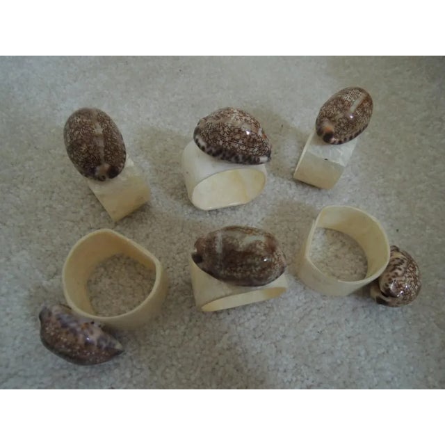 1960s Mother of Pearl and Shell Napkin Rings - Set of 6 For Sale - Image 4 of 13