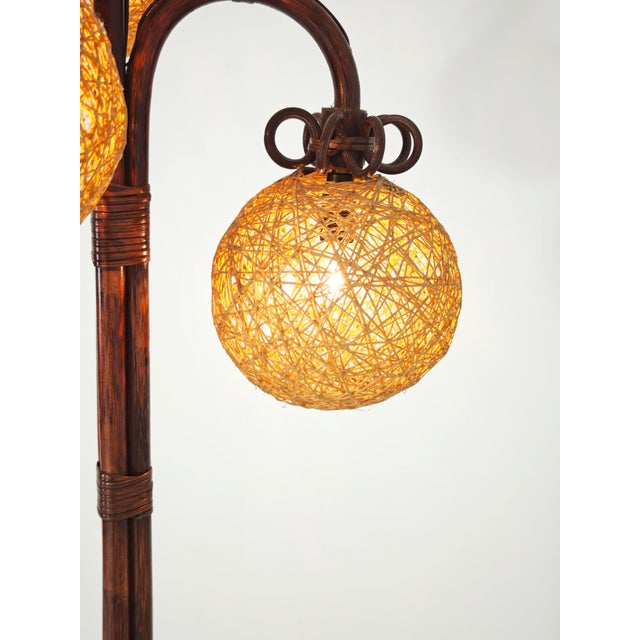 Mid-Century Modern Floor Lamp in Bamboo, Rattan and Rope, Italy, 1960s For Sale - Image 18 of 18
