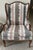 Traditional Large Antique Walnut Wing Chair With New Performance Fabric For Sale - Image 3 of 6