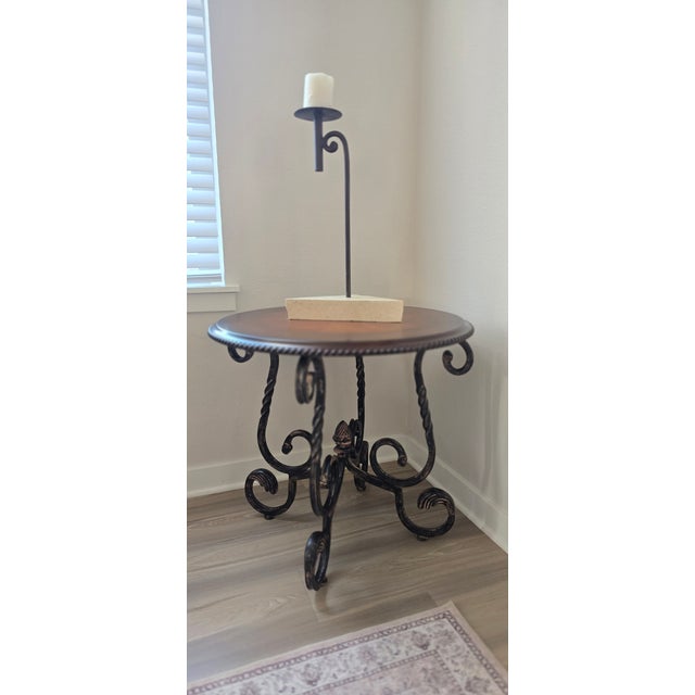 Matching Round End Tables – Steve Silver Crowley – Dark Cherry For Sale - Image 13 of 15