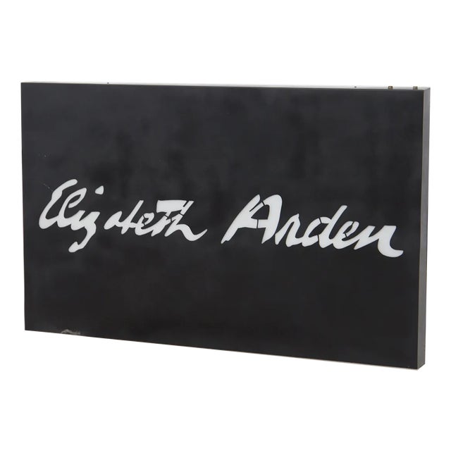 Vintage Elizabeth Arden Wooden Sign For Sale