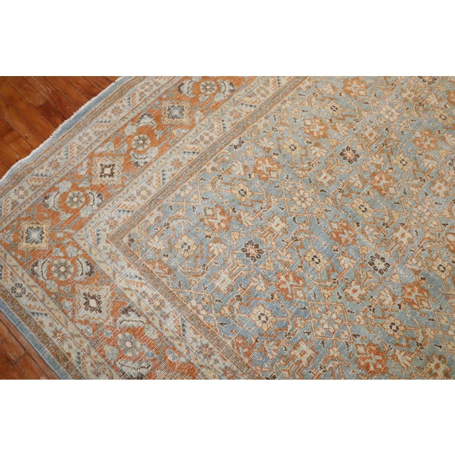 Early 20th Century Antique Zabihi Collection Persian Tabriz Blue Orange Rug For Sale - Image 5 of 8