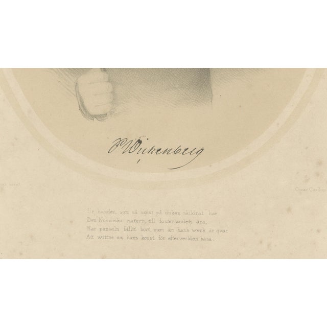 Pehr Wickenberg, Swedish Romantic Painter Portrait, 1850, Lithograph For Sale - Image 7 of 10