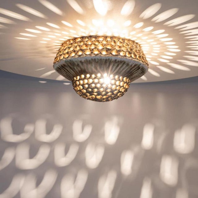 Round Ceramic Wall Light in the style of Axella, Denmark, 1970s For Sale - Image 6 of 15