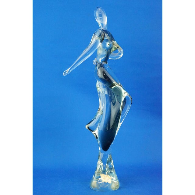 Mid-Century Modern Large Sculpture of Stylized Woman in Smoked Sommerso Murano Glass by Franco Bottaro, 1920s For Sale - Image 3 of 18