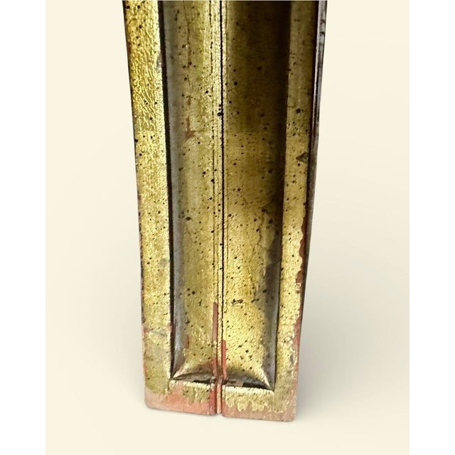 Vintage 1960s Gold Gilt Wood and Calacatta Marble Neoclassical Sled Coffee Table With Carved Fleur-De-Lis Design For Sale - Image 11 of 14