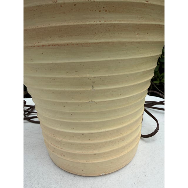 Vintage Ribbed Ceramic Table Lamps – Pair For Sale - Image 12 of 12