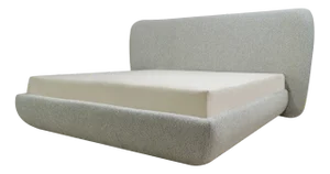 Cottonflower Bed in Torri Lana Quinoa Boucle Fabric from Kabinet
